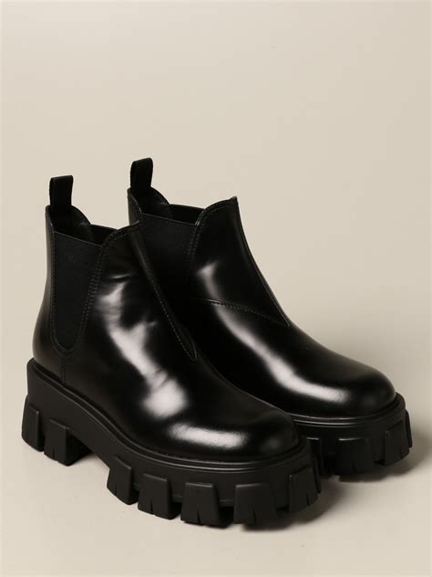 flat prada boots|Prada genuine leather boots.